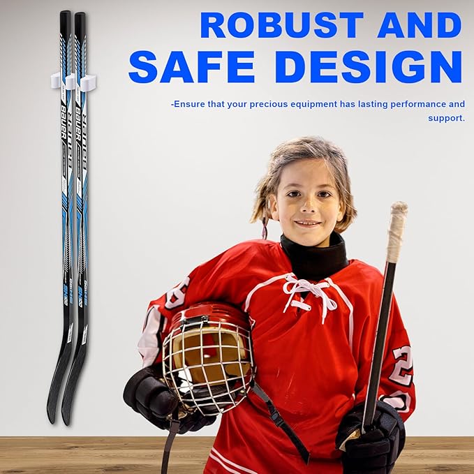 Yousoontic Hockey Stick Holder Wall Mount, 1-6 Stick Capacity, Ice and Field Hockey Organizer (Decor & Storage 2-in-1) for Home Garage Room Office Sports Decoration-StrideForce Fitness