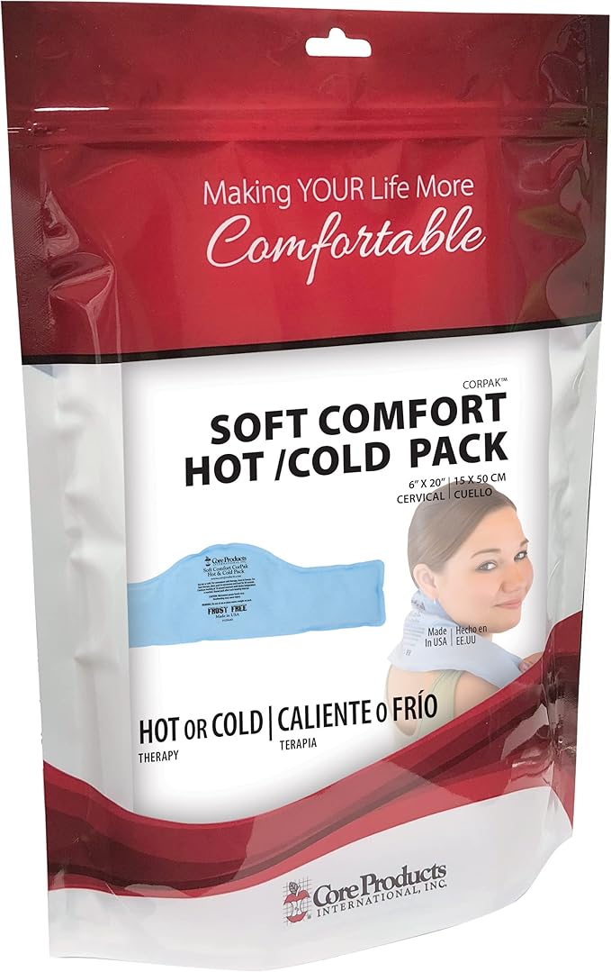 Core Products Soft Comfort CorPak – Reusable Hot & Cold Therapy Pack, Ice Pack for Injuries, No-Frost Compress for Muscle, Back & Joint Pain Relief – 6" x 20", Made in USA-StrideForce Fitness