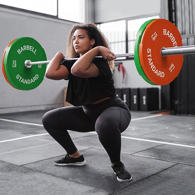 Mikolo Weight Plates 2 Inch, Bumper Plates with Enhanced Grip, Olympic Weight Plates for Strength Training and Weight Lifting-StrideForce Fitness