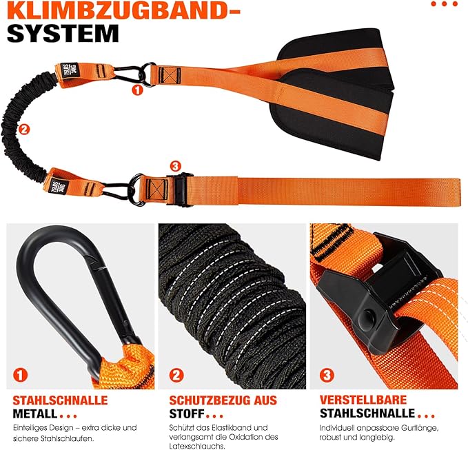 HPYGN Pull Up Assistance Bands, Heavy Duty Resistance Band for Pull Up Bar, Adjustable Weight/Size with Fabric Feet/Knee Rest, Bands for Pull Up Assist for Strength Training, Pull Up Assist Band-StrideForce Fitness