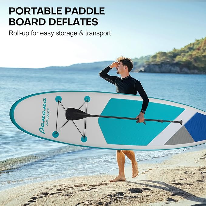 Panana Inflatable Stand Up Paddle Board, 10'x31 x6 SUP with Premium Paddle Board Accessories Kit, Anti-Slip EVA Deck for Adults Youth of All Skill Levels-StrideForce Fitness
