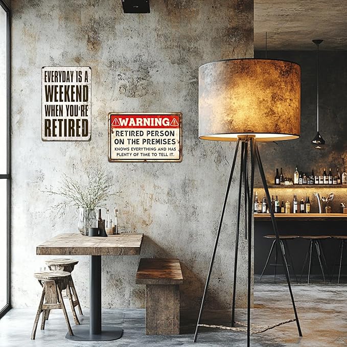 Funny Retirement Sign, Retired Gifts for Men - Happy Retirement Party Decorations for Women, Vintage Retirees Patio Metal Tin Signs Yard Door Frame Decor 8x12 Inch-StrideForce Fitness