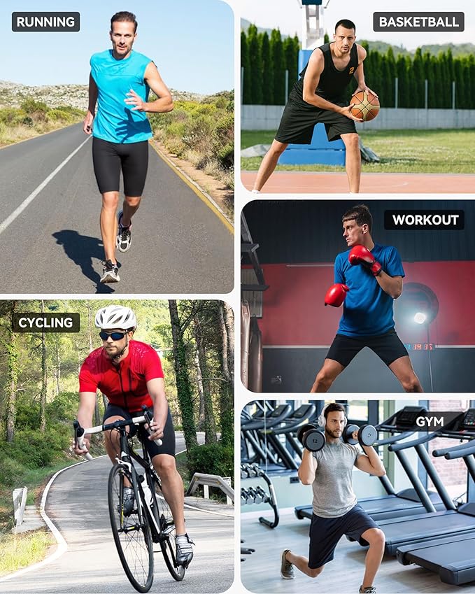 Blueleaf Men's Compression Shorts Sports Running Spandex Shorts Performance Athletic Workout Base Layer Underwear-StrideForce Fitness