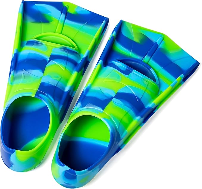 Kids Swim Fins,Short Comfortable Flippers for Lap Swimming and Training for Child,Girls,Boys,Beginners-StrideForce Fitness