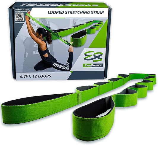 EverStretch Non-Elastic Stretching Strap with Loops - Move Freely with This Looped Stretch Strap Premium Stretch Band for Sports, Physical Therapy and Recovery from Knee Replacement Surgery.-StrideForce Fitness