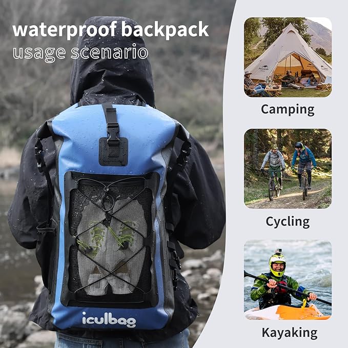 Dry Bags Waterproof Backpack for Women Men Travel Dry Bag Backpack Warterproof Bag for Kayaking Beach Boating 30L/40L-StrideForce Fitness