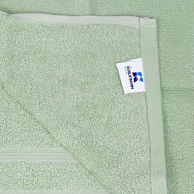 Kaufman - Premium Hand Towels Set for Bathroom, Spa, Gym, and Face Towel 100% Cotton Ring Spun, Ultra Soft Feel and Highly Absorbent Towels (12, SAGE Green)-StrideForce Fitness