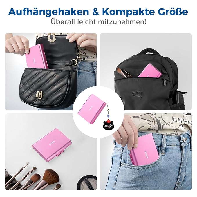 Aluminum Retainer Case for Invisalign Aligners, Partial Mouth Guard Case Denture Retainer Container Case Holder with Vent Holes, Slim Orthodontic Aligner Case for Traveling-1 Pack Pink