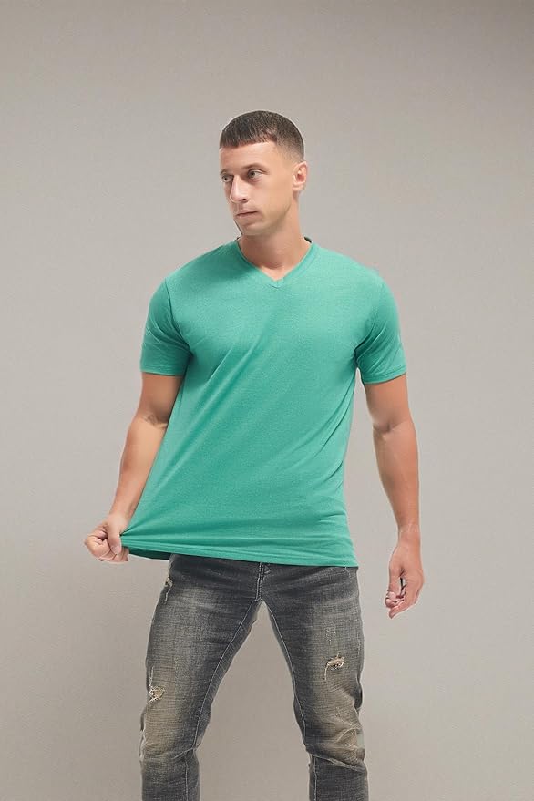 VEIISAR Premium V Neck T Shirts for Men - Modern Fitted Tees Vneck Undershirts-StrideForce Fitness