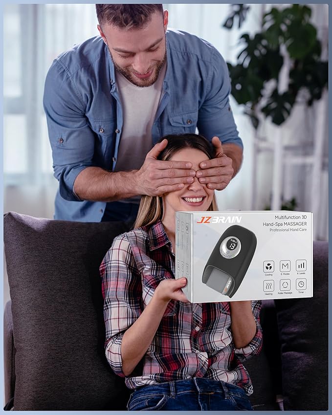 Hand Massager with Heat and Compression : Full Hand and Wrist Massage with Palm Kneading Rollers - Gifts for Arthritis Pain Relief Relaxation & Circulation - HSA or FSA Eligible-StrideForce Fitness