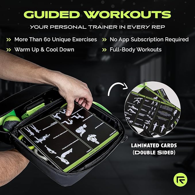 Ex Kit Home Gym Equipment with Carry Bag - 10Pcs Resistance Bands Kit with Handles, Door Anchor, Jump Rope, Booty Bands & More – Full Body Workout Bands Set for Strength, Cardio & Flexibility-StrideForce Fitness