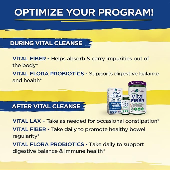 Vital Planet - Vital Cleanse with Milk Thistle, Magnesium, Cape Aloe and Herbs, Natural Supplement for Occasional Constipation and Healthy Elimination, 2-Part - 14 Day Kit, 56 Capsules-StrideForce Fitness