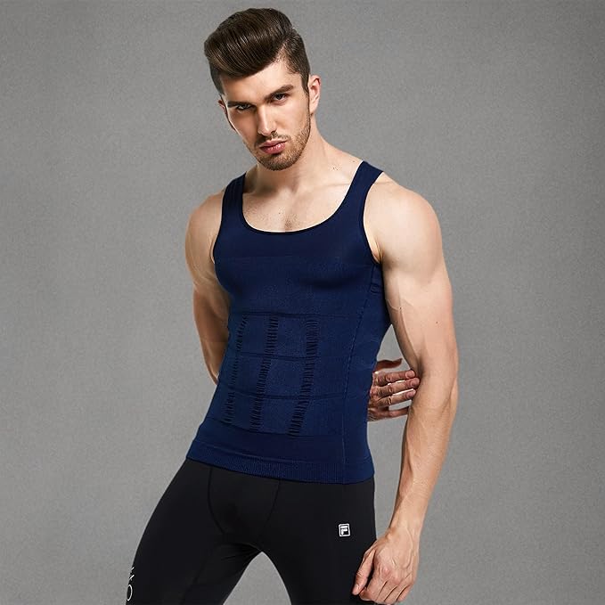 GKVK Mens Slimming Body Shaper Vest Shirt Abs Abdomen Slim-StrideForce Fitness