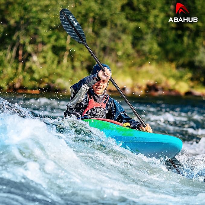 Abahub Kayak Paddle, 90.5 Inches Kayaking Oars for Boating, Canoeing with Free Paddle Leash, Aluminum Alloy Shaft Black/Blue/Green/Orange/Yellow Plastic Blades-StrideForce Fitness