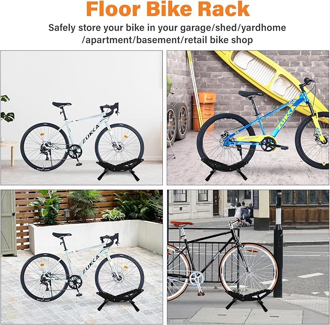 Adjustable Bike Parking Stand Fits 16-29 Inch Bicycles, Compatible with 23c-3.0 Tire Width – Heavy-Duty Plastic, Easy Installation, Stylish Two-Tone Design (Black)-StrideForce Fitness