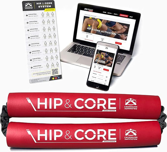 Crossover Symmetry Hip & Core System - Loop Resistance Home Workout Bands to Stretch and Strengthen Legs, Butt, HIPS, Thighs and Glutes, Includes Online Exercise & Training Guide-StrideForce Fitness
