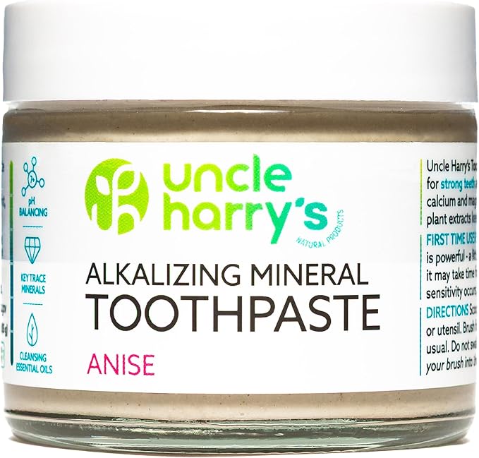 Uncle Harry's Anise Remineralizing Toothpaste | Natural Whitening Tooth Paste Freshens Breath & Promotes Enamel | Vegan Fluoride Free Toothpaste (2 Pack)