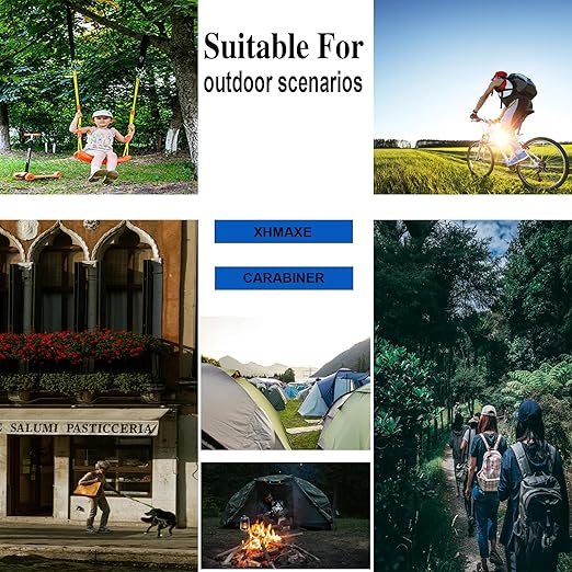 20PCS M4 Black Carabiner Clip, 1.57Inch Bulk Snap Hook Quick Link Small Carabiner Clips,Spring Link Buckle for Fishing Camping Hammock Dog Leashes-120LBS Holding Capacity-StrideForce Fitness