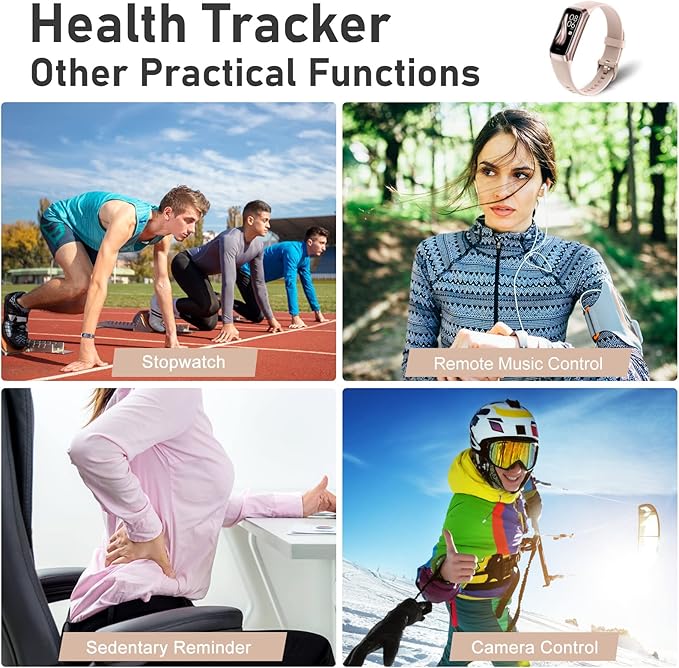 Fitness Tracker with Step Counter/Calories/Stopwatch Tracker,1.10''AMOLED Touch