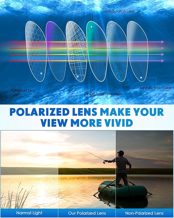 Frienda 6 Pack Polarized Sport Sunglasses for Men Multipack Fit over Glasses Pack Lot Set Men's Sport Fishing Eyeglasses-StrideForce Fitness