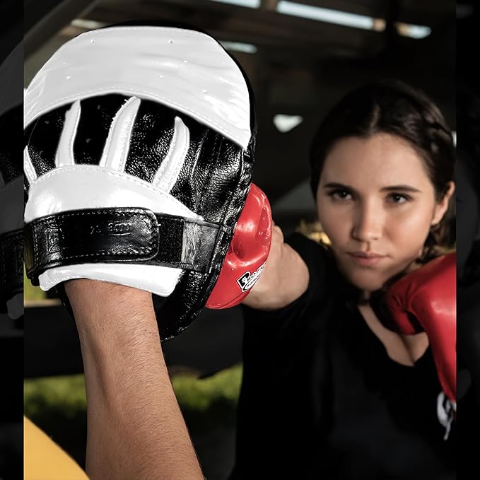CLETO REYES Boxing Punching Mitts, Focus Sparring Striking Training Punch Pads, MMA, Kickboxing, Muay Thai, Leather-StrideForce Fitness