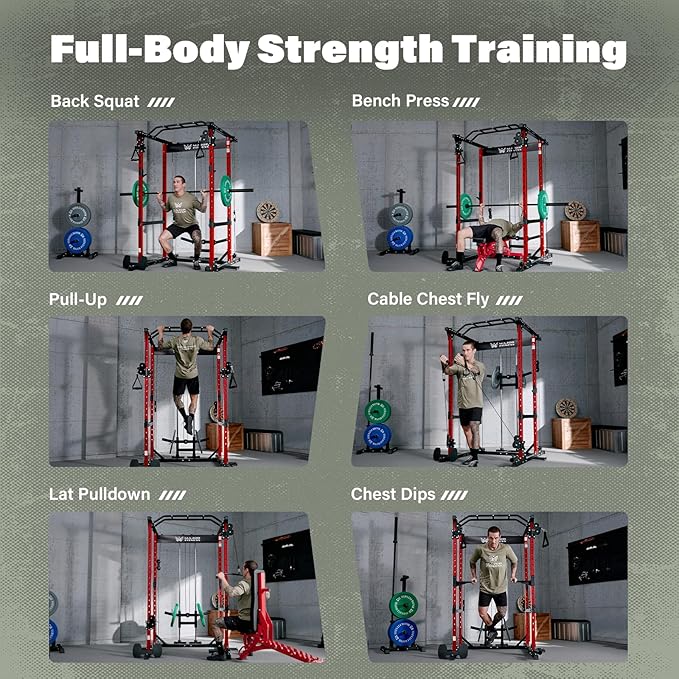 MAJOR FITNESS Drone1 Power Cage - Multi-Function Power Rack for Home Gym, Squat Rack, Cable Crossover System, for Strength Training, Heavy-Duty Steel Construction-StrideForce Fitness