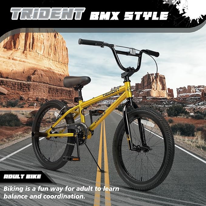 20 24 26 Inch BMX Race Bike Trident Bicycles Beginner-Level to Advanced Riders with 2 Pegs, Multiple Colors-StrideForce Fitness