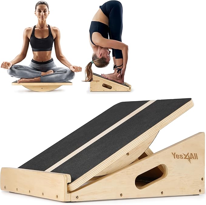 Yes4All Professional Incline Board, Slant Board Calf Stretching, Squat Wedge and Anti-Slip Surface, Portable Side Handle-StrideForce Fitness