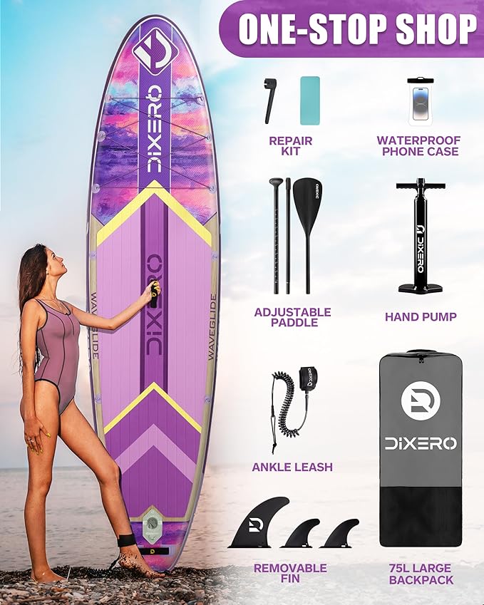 Inflatable Stand Up Paddle Board with SUP Accessories, Anti-Slip EVA Deck, 11'*33" Inflatable Paddle Boards for Adults & Youth of All Skill Levels-StrideForce Fitness