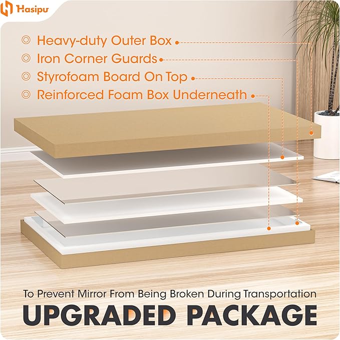 Hasipu Home Gym Mirror 48" L x 24" W - 2PCS Large Full Body Mirror for Yoga, Wall-Mounted Mirrors for Fitness, Garage, Dance Studio, 0.16in Tempered Glass Frameless-StrideForce Fitness