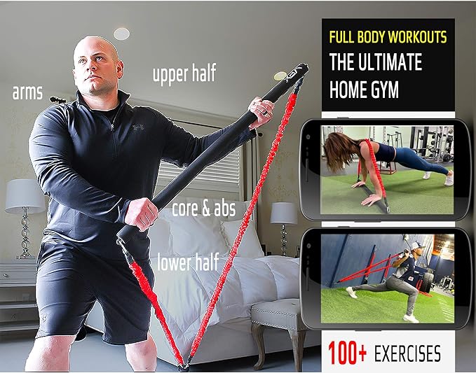 VPX Power Resistance Training System 3.0 | Total 3-Way Stacking Home, Gym, Sport Fitness | Men & Women | 220 LBs Adjustable Suspension Resistant Strength | Leg, Squat, Press, Push, Glute, Arm, LAT-StrideForce Fitness