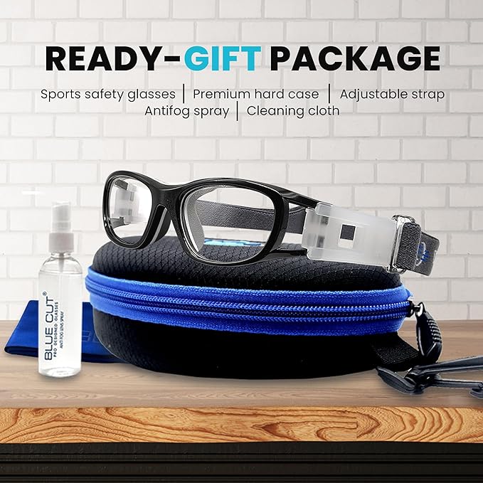 BLUE CUT Safety Basketball Goggles For Kids for Outdoor Sports Activities Anti Fog Replaceable to Prescription Lenses-StrideForce Fitness