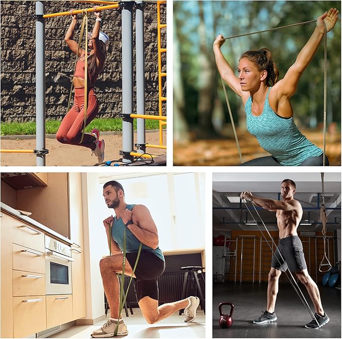 VEICK Resistance Bands for Working Out, Exercise Bands, Workout Bands, Pull Up Assistance Bands, Long Heavy Stretch Bands Set for Men and Women, Power Weight Gym at Home Fitness Equipment-StrideForce Fitness