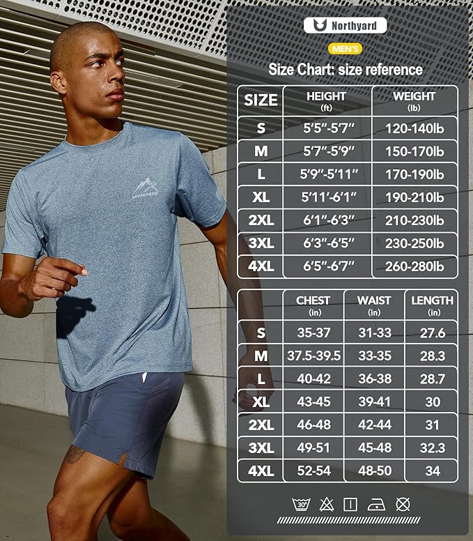 NORTHYARD Men's UPF 50+ Sun Protection Shirts Swim SPF UV Quick Dry Short Sleeve T-Shirts for Athletic Fishing Rash Guard-StrideForce Fitness