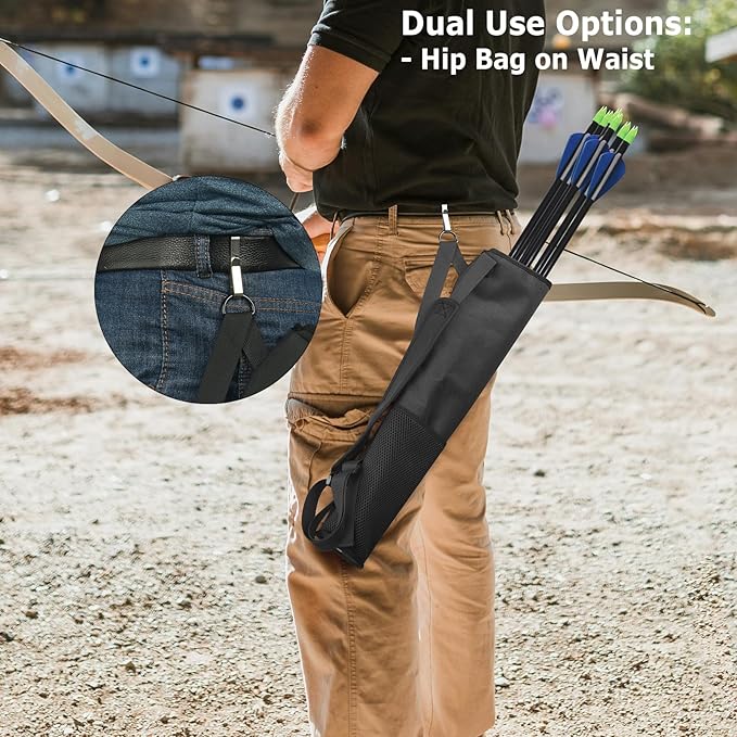 Cosmos Archery Arrow Quiver Holder Adjustable Arrow Backpack Bag Holder Hip Back Quiver for Arrows, Bow Hunting and Target Practicing-StrideForce Fitness
