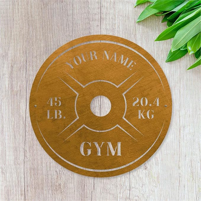 Personalized Home Gym LED Tin Metal Sign Multiple Sizes, Weight Lifting Exercise Workout Room Training Fitness Center Motivational Inspirational Quotes Decor Wall Art Hanging Accessories (10 LED)-StrideForce Fitness