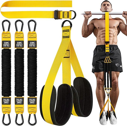 HPYGN Pull Up Assistance Bands, Heavy Duty Resistance Band for Pull Up Bar, Adjustable Weight/Size with Fabric Feet/Knee Rest, Bands for Pull Up Assist for Strength Training, Pull Up Assist Band-StrideForce Fitness