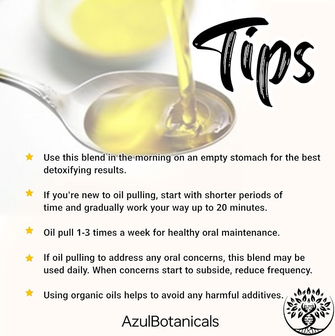 Oil Pulling Blend for Healthy Teeth and Gums with Organic Sesame, Coconut Oil - Organic Clove, Peppermint Vitamin E Oil Mouth Rinse for Fresh Breath Oral Health and Cleaner Teeth and Gums 8 Fl oz