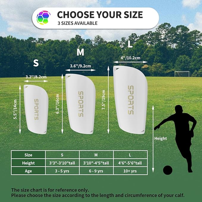 Kids Youth Soccer Shin Guards with Sleeves, Slip in Shinguards Soccer Shin Pads for 3-15 Years Old Boys Girls Child Teens-StrideForce Fitness