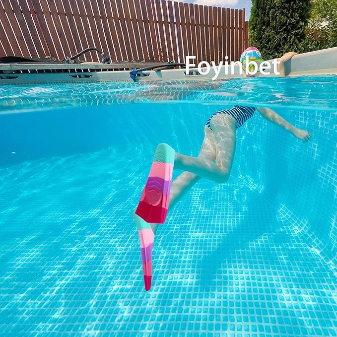 Kids Swim Fins,Short Kids Fins Youth Swimming Flippers for Lap Swimming Training for Children Girls Boys Beginners-StrideForce Fitness