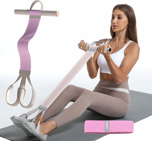 Multifunctional Tension Rope Set – Sit-Up Assistance, Knitted Fitness Equipment for Abdominal/Waist/Arm/Leg Stretching & Weight Loss Training,Gift a 90 Pound Knitted Resistance Strap-StrideForce Fitness