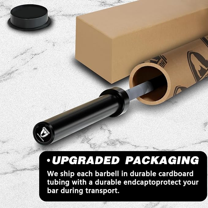 7ft Olympic Barbell for Strength Training and Olympic Weightlifting, 500 700 1000LBS Capacity Available, 2 Inch Bar for Squats, Home Gym Fitness Equipment, Bench Press, Deadlift,Powerlifting-StrideForce Fitness