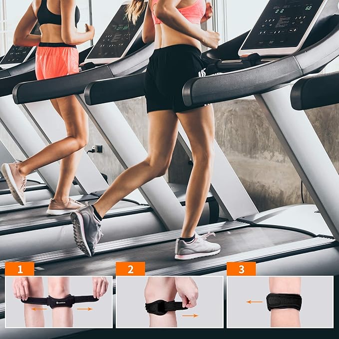 CAMBIVO 2 Pack Knee Braces for Women and Men, Patella Knee Support Strap, Basketball, Running, Hiking, Volleyball, Tennis, Squats