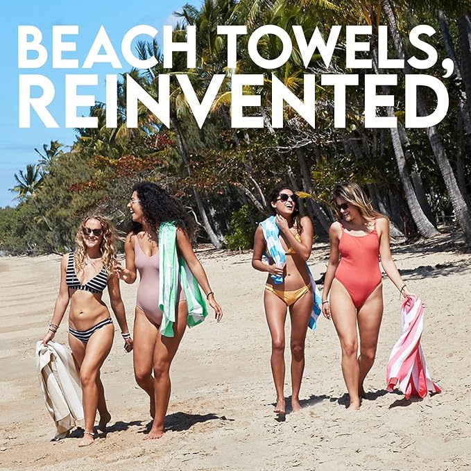 Dock & Bay Beach Towel - Quick Dry, Sand Free - Compact, Lightweight - 100% Recycled - Includes Bag - Cabana Light - Malibu Pink - Large (160x90cm, 63x35)-StrideForce Fitness
