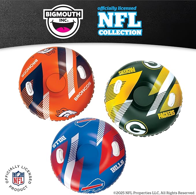 NFL Snow Tube, Heavy Duty Inflatable Sled for Tubing, Fun Winter Toys for Kids & Adults, Football Gifts for Boys - Cincinnati Bengals-StrideForce Fitness