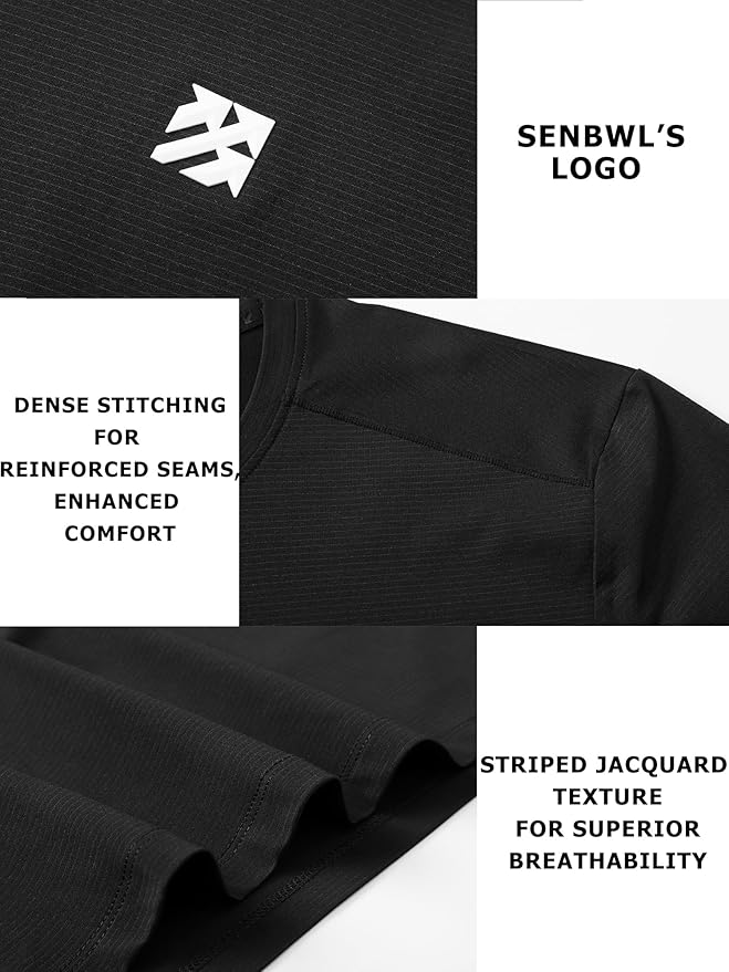 Mens Seamless Workout T-Shirts Lightweight Moisture Wicking Running Hiking Camping Tennis Pickleball Shirts for Men-StrideForce Fitness