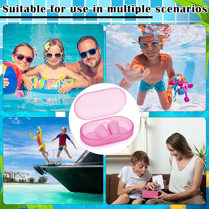 2 Pack Nose Plugs for Swimming for Adults and Kids (Age 7-12), Waterproof Soft Silicone Swimming Protectors Nose Block Nostril Plugs for Swimmers Surfers Water Sports-StrideForce Fitness