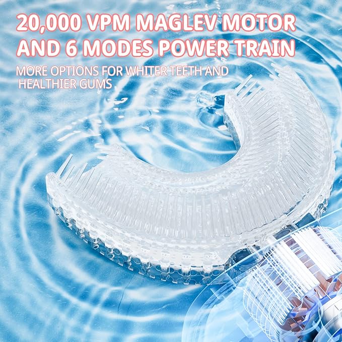 Kids Electric U Shaped Toothbrush Unicorn Rechargeable Sonic Toothbrush with 4 Soft Brush Heads with Kid Toothpaste IPX7 Waterproof - (Age 8-15, Pink)