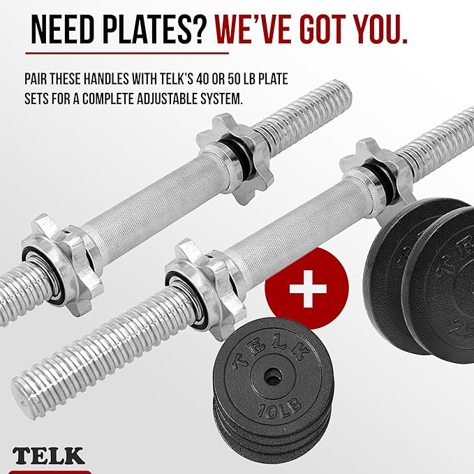 TELK – Adjustable Dumbbell Set – Home Gym Weight Set with Baked Enamel Cast Iron Plates – Space-Saving Free Weights for Strength Training-StrideForce Fitness