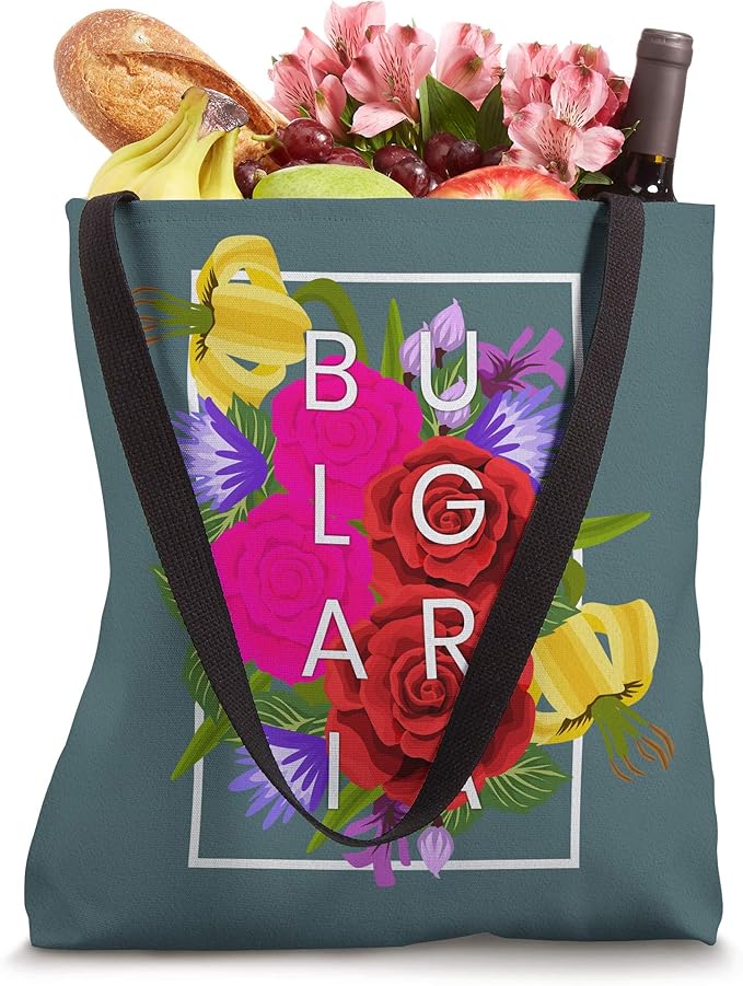 Flowers of Bulgaria Word Art - Bulgarian Pride Tote Bag-StrideForce Fitness
